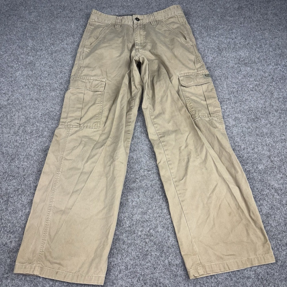 Vintage Wrangler Cargo Pants Mens 29x30 Utility Straight Leg Khaki Workwear Y2K